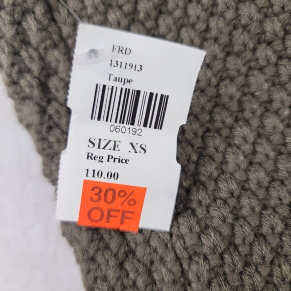 French Dressing Jeans Faux Fur Vest XS Taupe Knit & Fur Detail Tie Front New - Picture 6 of 8